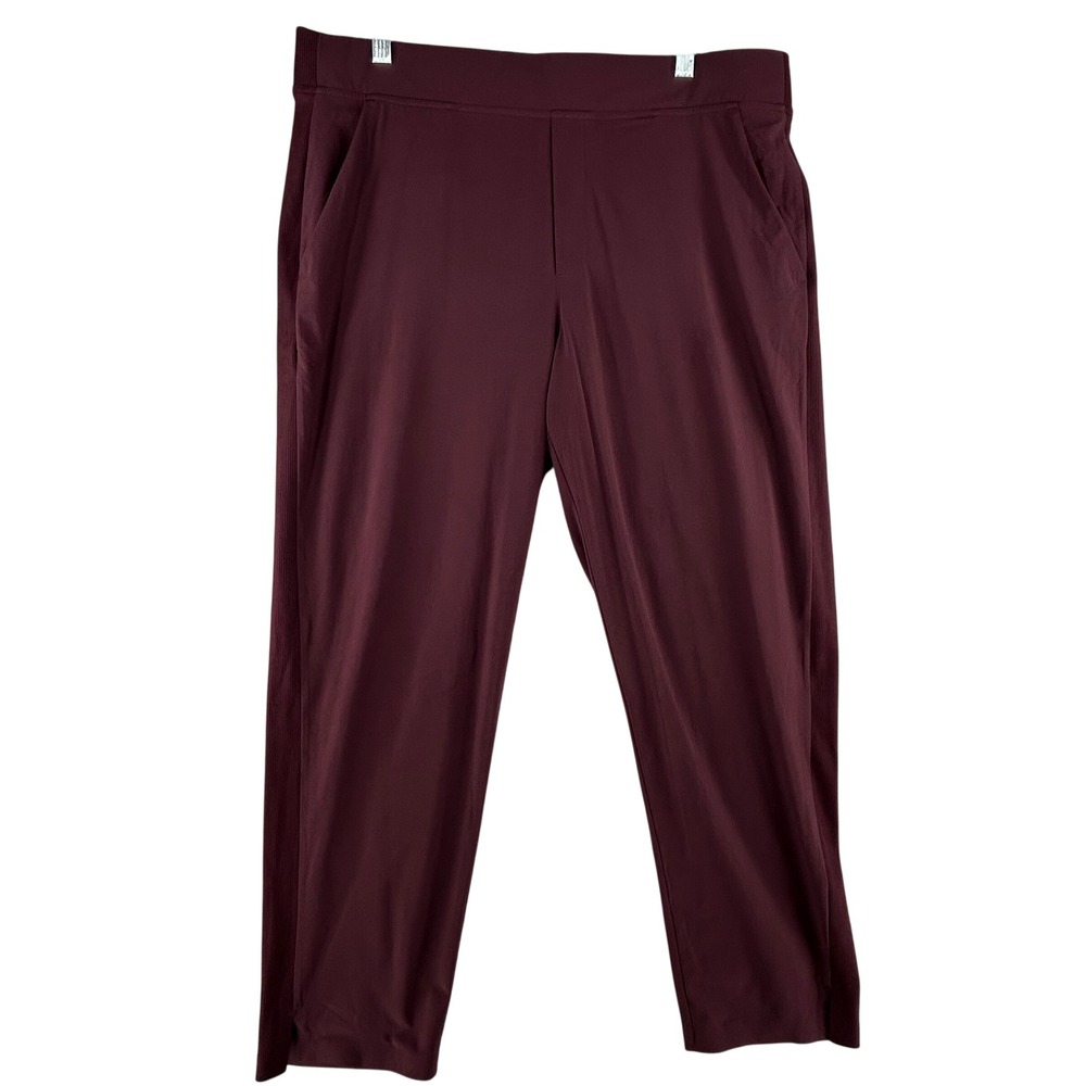 ATHLETA‎ Brooklyn Mid Rise Ankle Pants Womens Size 16 Spiced Cabernet Burgundy